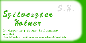 szilveszter wolner business card